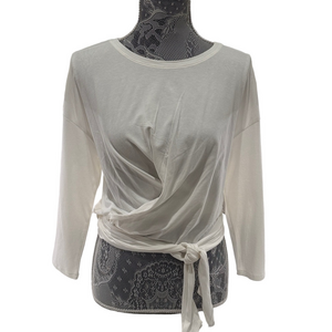 Joie White Mishell Wrap Blouse 3/4 Length Sleeves | Size Large